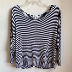 AG dolman 3/4 sleeve top w/black & white stripes